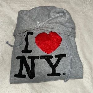 I ❤️ NY grey hoodie size L fits like M